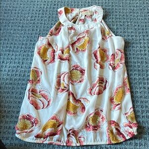 LOFT Women’s  Floral Halter Top - Pink and Yellow